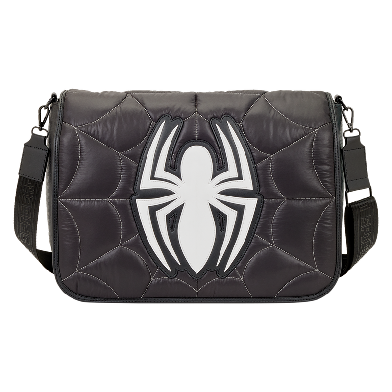Spider-Man Black & White Suit Quilted Messenger Crossbody Bag