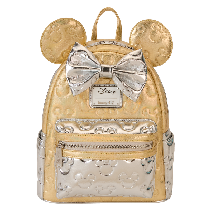Minnie Mouse Exclusive Metallic Gold & Silver Quilted Mini Backpack