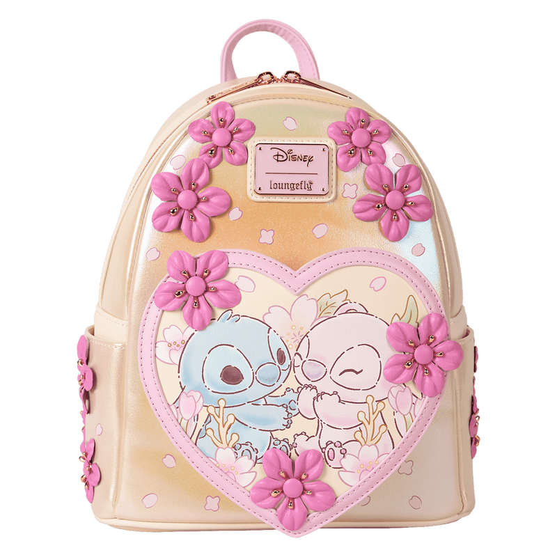 Stitch & Angel Cherry Blossom Heart Mini Backpack