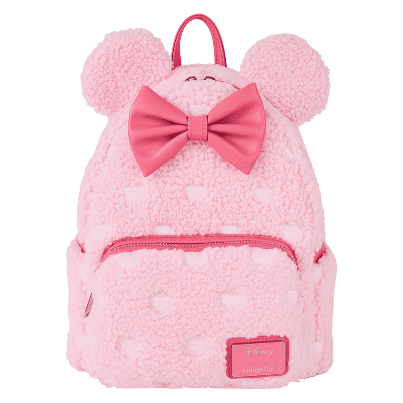 Minnie Mouse Exclusive Hearts Strawberry Scented Sherpa Mini Backpack