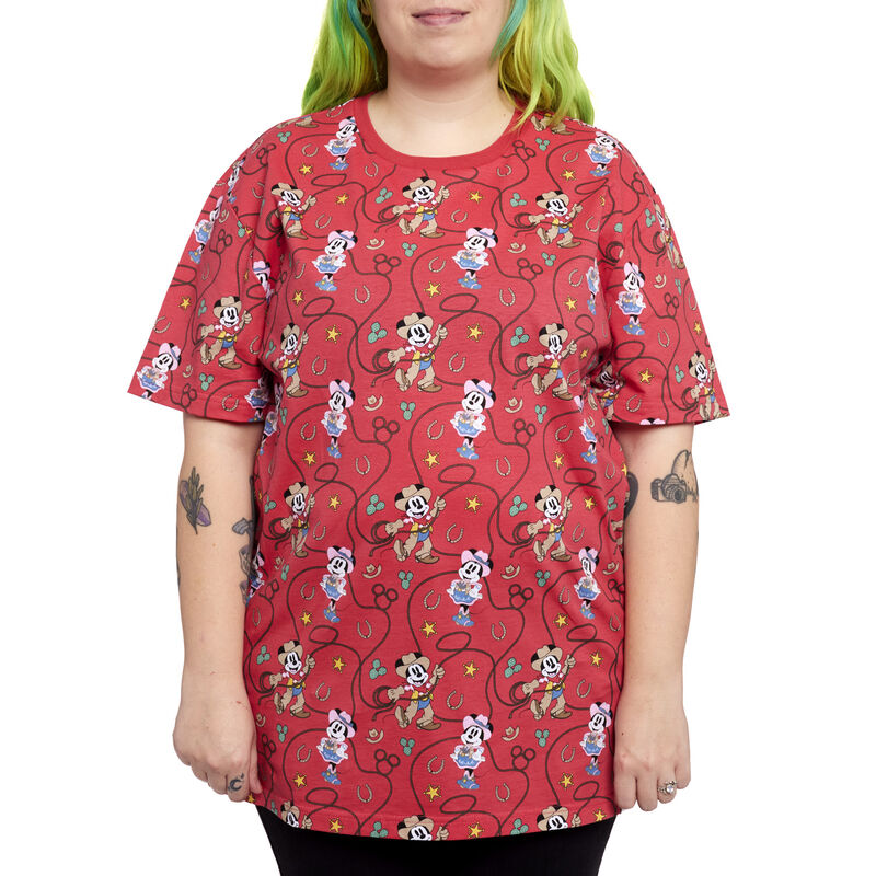 Western Mickey & Minnie Lasso All-Over Print Unisex Tee