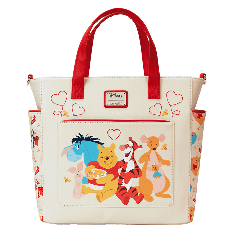 Winnie The Pooh & Friends Hearts Convertible Backpack & Tote Crossbody Bag