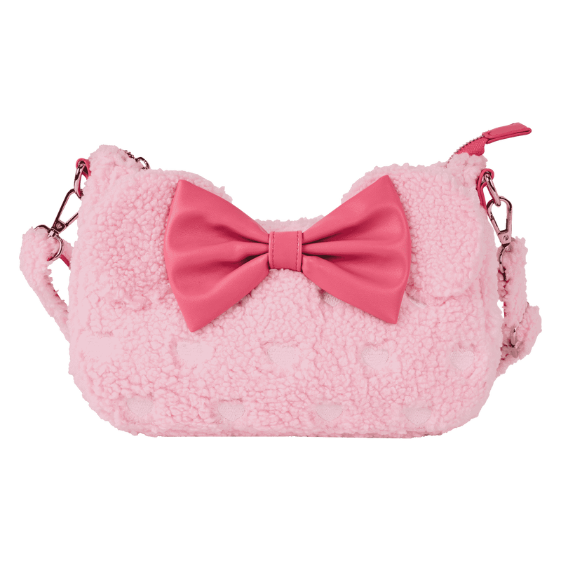 Minnie Mouse Exclusive Hearts Strawberry Scented Sherpa Crossbody Bag