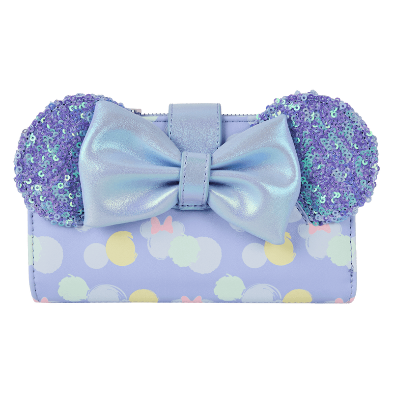 Minnie Mouse Exclusive Iridescent All-Over Print Sequin Ear Flap Wallet